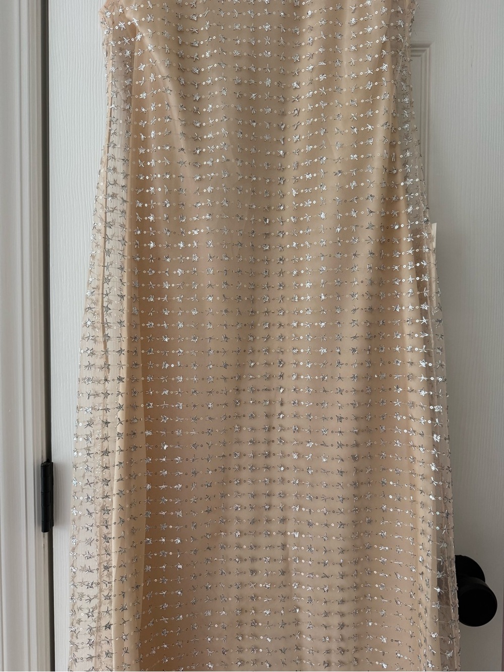 STAUD Aurielle Beaded Tulle Maxi Dress Stardust NEW with tag - Picture 7 of 12